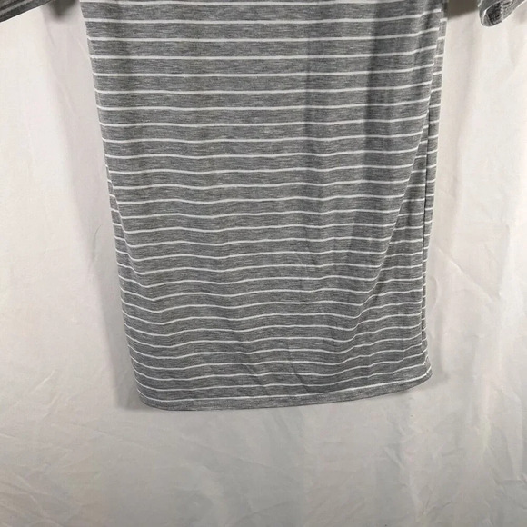 Pretty Little Thing Dress Women's 6 Grey White Striped Crew Neck Short Sleeve - Picture 3 of 10